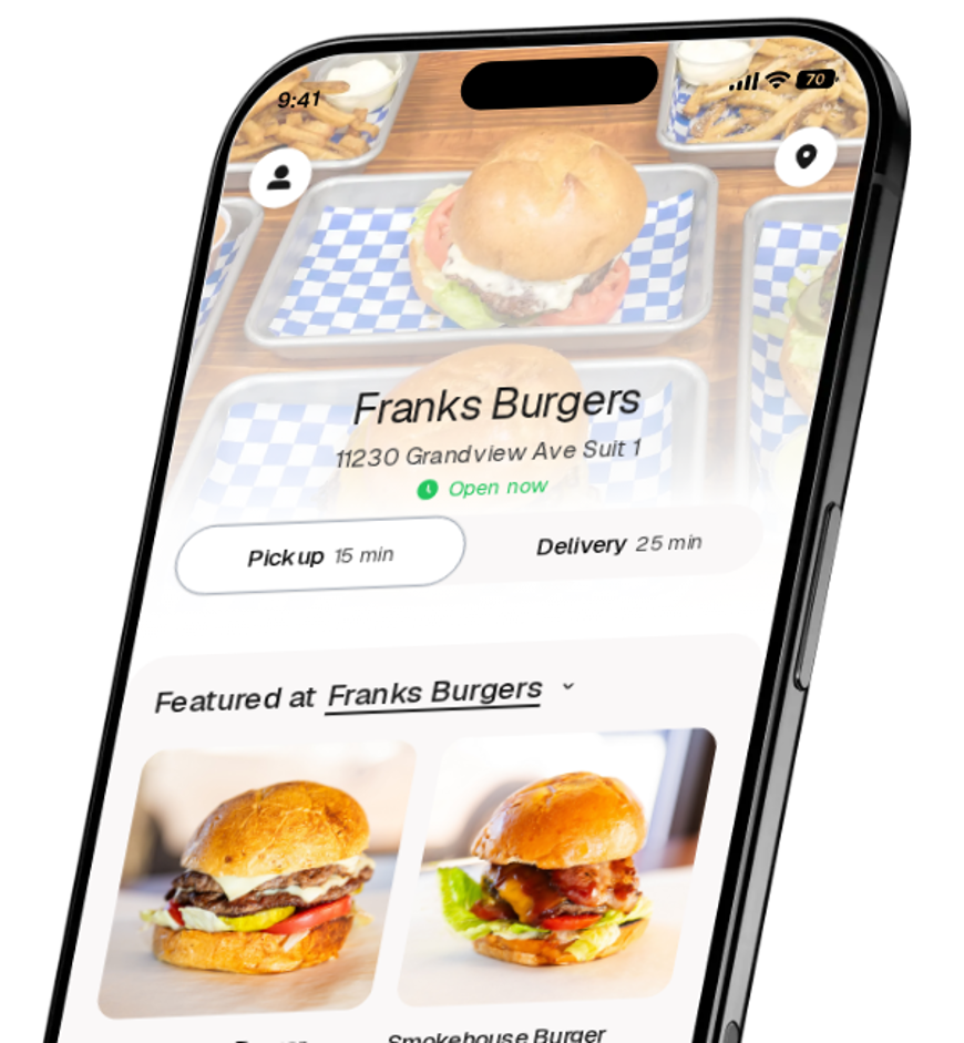 Franks Burgers app preview