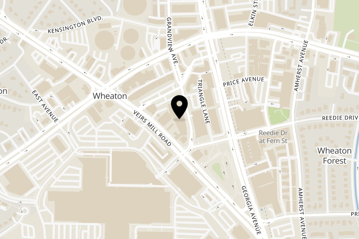 Map showing the location of Franks Burgers on 11230 Grandview Ave Suit 1 in Wheaton